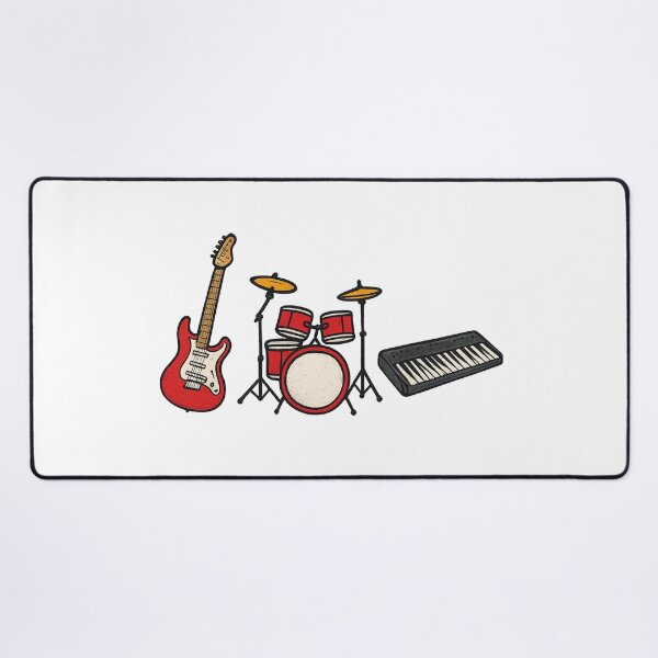 Item preview, Instruments - guitar, drums and keyboard in a row designed and sold by CraftedArtworks.