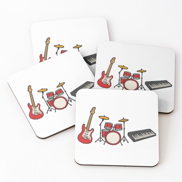 Item preview, Instruments - guitar, drums and keyboard in a row designed and sold by CraftedArtworks.