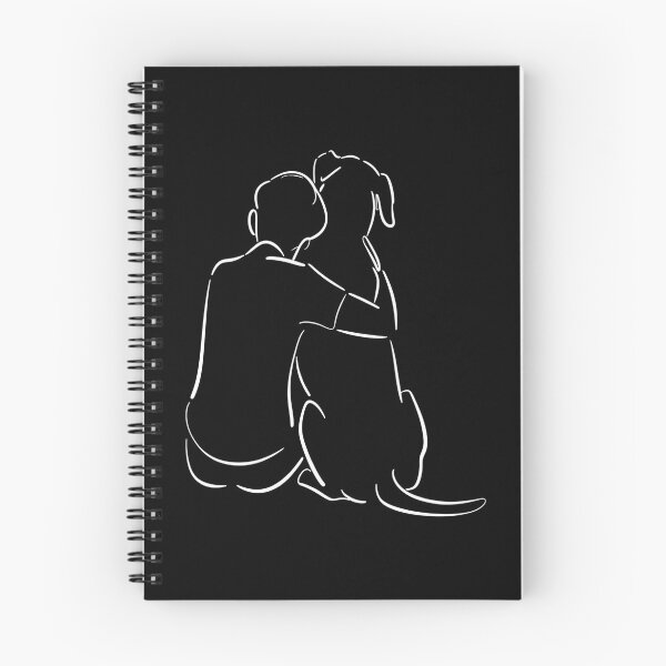 Item preview, rescue dog - shelter volunteer - minimal line art – dog line art - one line drawing - animal rescue - dog adoption - shelter worker - service dog handler - therapy dog - working dog - dog hug designed and sold by JansenGS.
