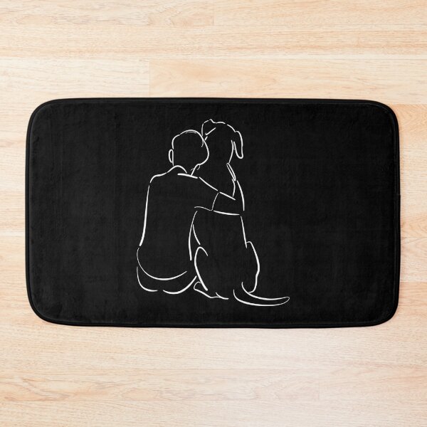 Item preview, rescue dog - shelter volunteer - minimal line art – dog line art - one line drawing - animal rescue - dog adoption - shelter worker - service dog handler - therapy dog - working dog - dog hug designed and sold by JansenGS.