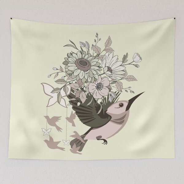 Item preview, Floral Bird Illustration designed and sold by IREMORHAN.