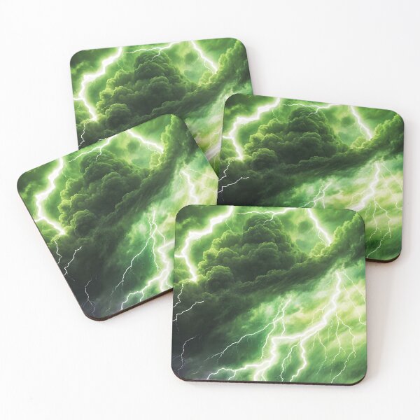Item preview, Green Lightning Bolt in Thunderstorm, Ai Generated Art  designed and sold by ACC .