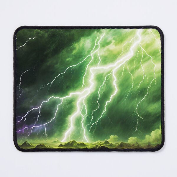 Item preview, Green Lightning Bolt in Thunderstorm, Ai Generated Art  designed and sold by ACC .