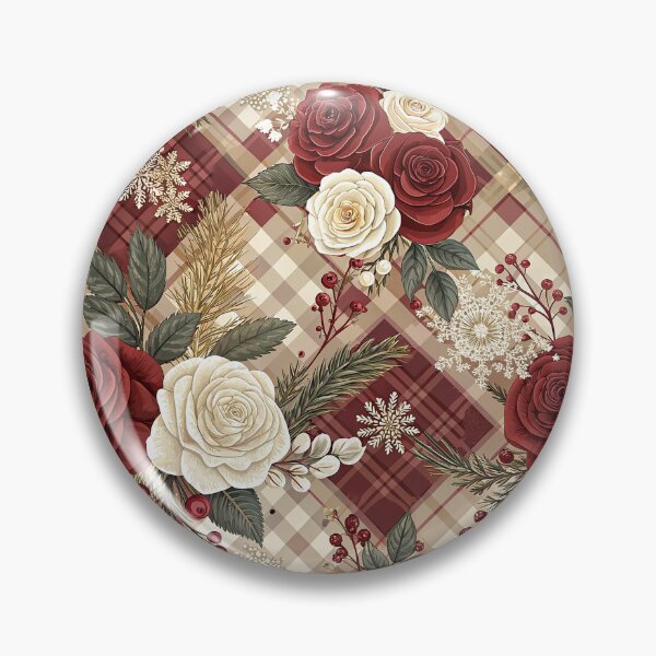 Item preview, Exquisite checkered pattern design with roses and foliage designed and sold by Merrylands Artshop.