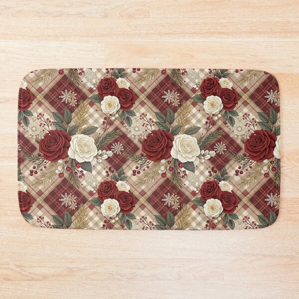 Item preview, Exquisite checkered pattern design with roses and foliage designed and sold by Merrylands Artshop.
