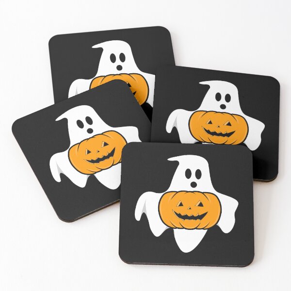 Item preview, Cute Halloween Ghost with Pumpkin – Funny Cartoon Design designed and sold by JA World - Art & Design.