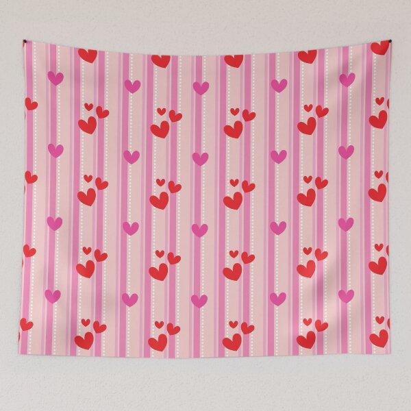 Item preview, Seamless Valentine Heart Pattern with Pink Stripes designed and sold by RS4you.