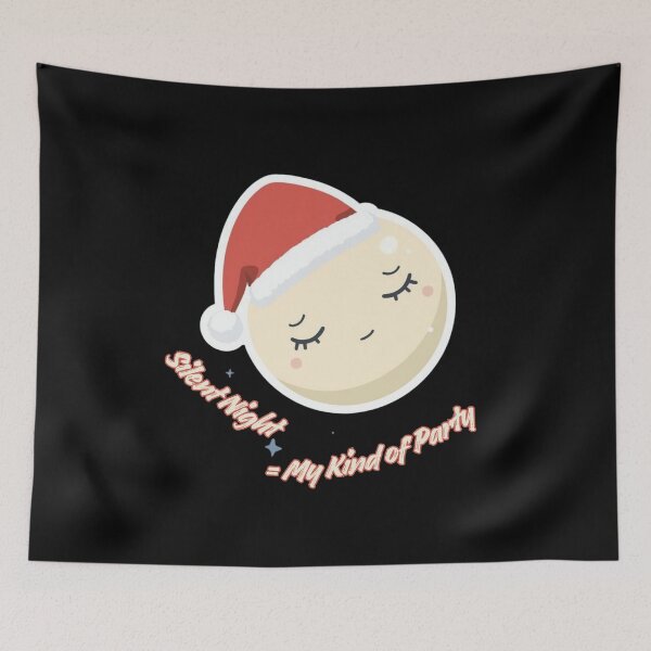 Item preview, Silent Night = My Kind of Party – Cozy Introvert Humor, Full Moon Holiday designed and sold by PIXelayDesigns.
