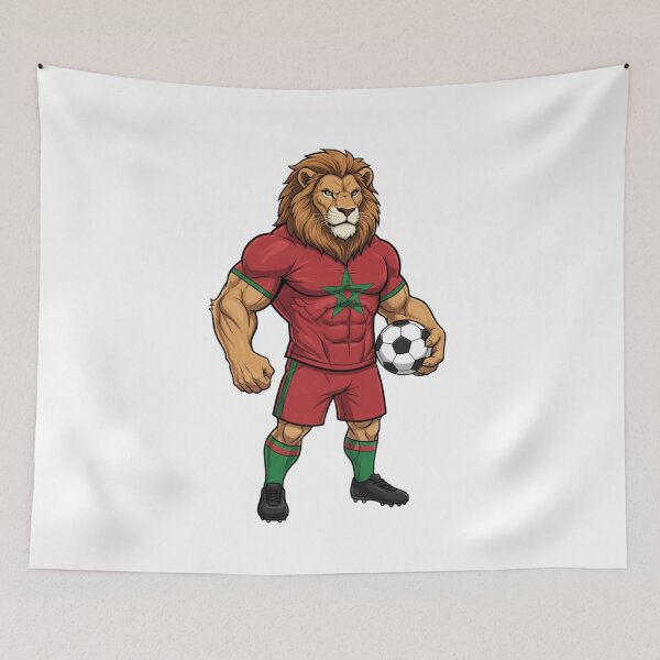 Item preview, Powerful Moroccan Lion Football Mascot 2026 designed and sold by ArtByKatti.
