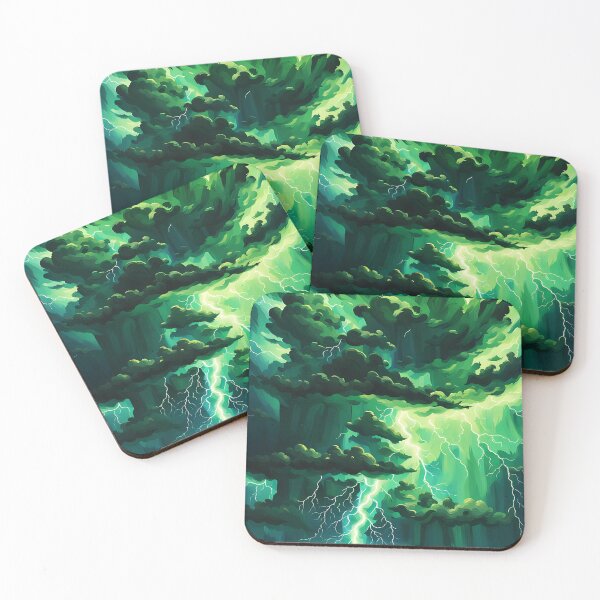 Item preview, Green Lightning Bolt in Thunderstorm, Ai Generated Art  designed and sold by ACC .