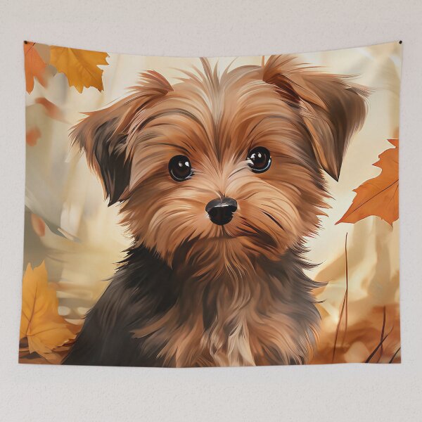 Item preview, Puppy in autumn leaves portrait designed and sold by Mianku | Für das Leben.