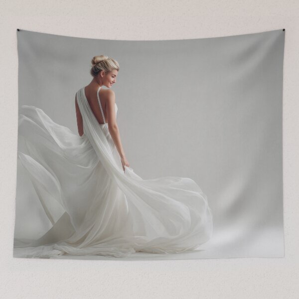 Item preview, Model twirls in flowing white dress designed and sold by anytka.