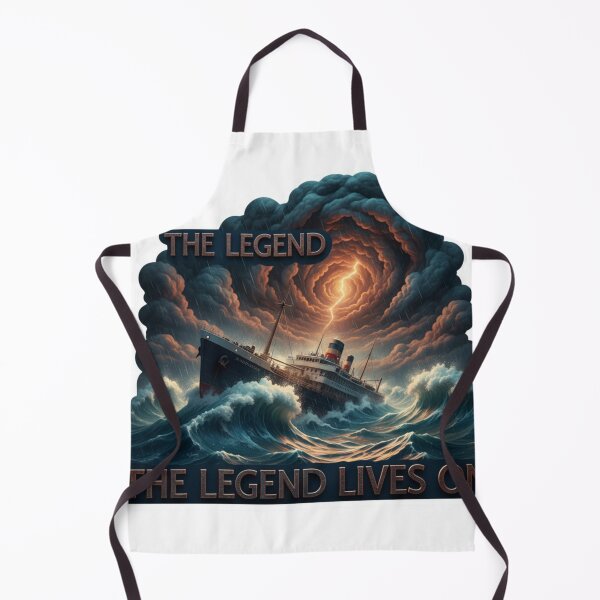 Item preview, The Legend Lives On: Vintage Ocean Liner Storm Art Sticker & Dark Aesthetic T-Shirt Design designed and sold by MonaRose_Art.