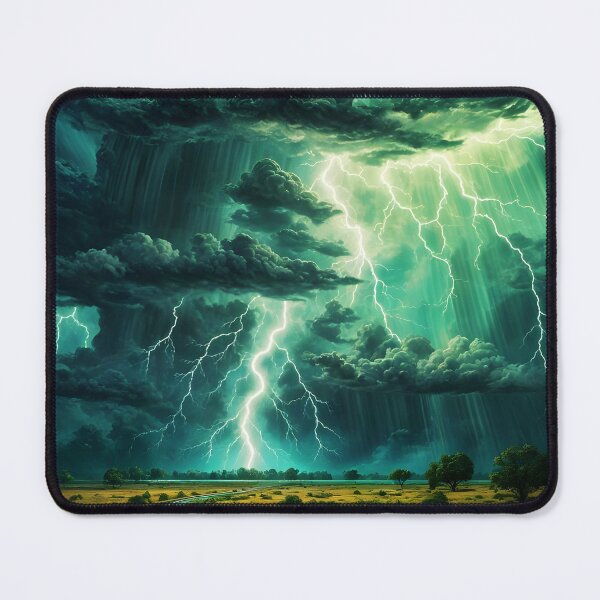 Item preview, Green Lightning Bolt in Thunderstorm, Ai Generated Art  designed and sold by ACC .