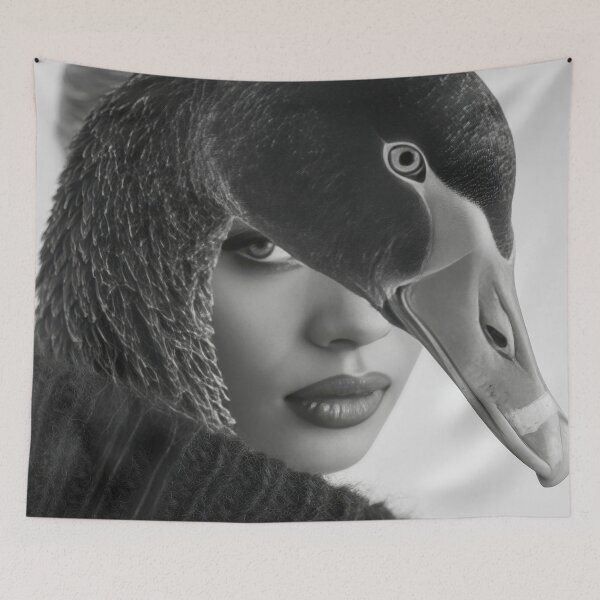 Item preview, Duck and woman merge in art designed and sold by anytka.