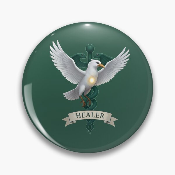 Item preview, Caladrius Healer Bird Emblem – Medieval Mythical Healing Symbol, Fantasy Medicine Crest, White Winged Bird Design designed and sold by donwillisjrart.