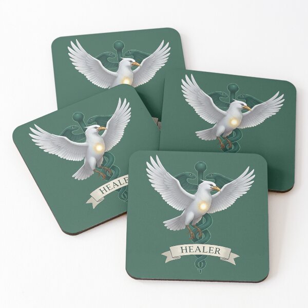 Item preview, Caladrius Healer Bird Emblem – Medieval Mythical Healing Symbol, Fantasy Medicine Crest, White Winged Bird Design designed and sold by donwillisjrart.