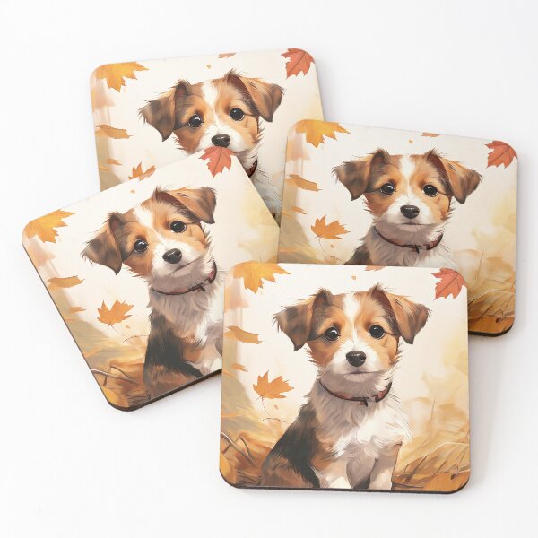 Item preview, Autumnal puppy in golden leaves designed and sold by Mianku | Für das Leben.