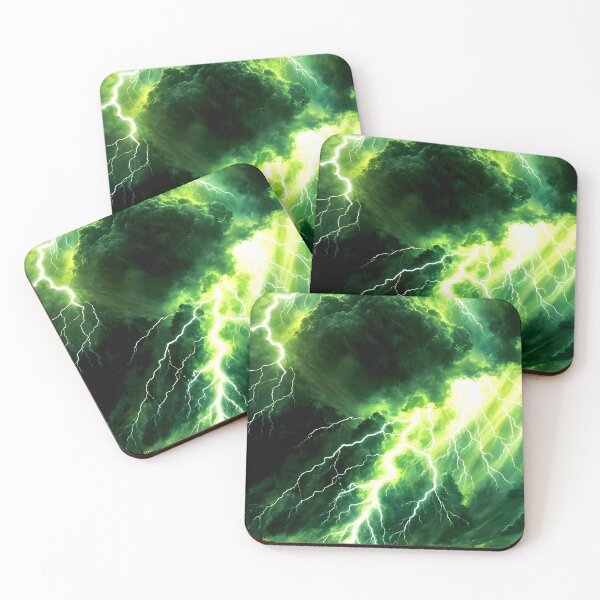 Item preview, Green Lightning Bolt in Thunderstorm, Ai Generated Art  designed and sold by ACC .