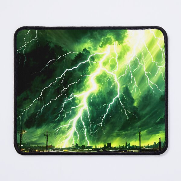 Item preview, Green Lightning Bolt in Thunderstorm, Ai Generated Art  designed and sold by ACC .