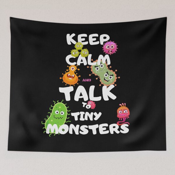 Item preview, Funny Bacteriologist Gift – Keep Calm and Talk to Tiny Monsters T-Shirt designed and sold by BLAKZONE.