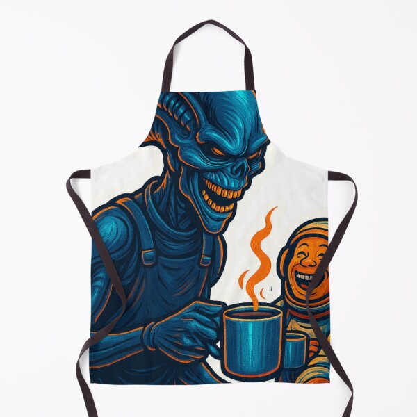Item preview, Alien Barista Serving Coffee To Laughing Astronauts designed and sold by Fantasy Masterpiece.
