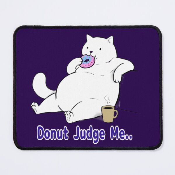 Item preview, Fat Cat Line Art Clipart – Funny Donut Eating Kitty designed and sold by JJMasters.