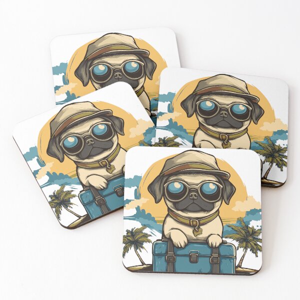 Item preview, Pug on Vacation designed and sold by ClubVacay.