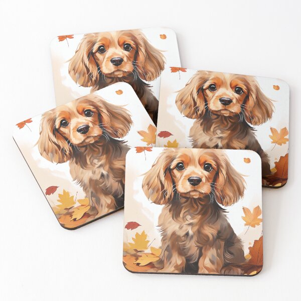 Item preview, Autumnal Cocker Spaniel with leaves designed and sold by Mianku | Für das Leben.