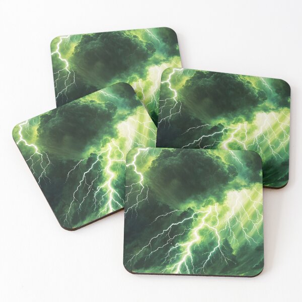 Item preview, Green Lightning Bolt in Thunderstorm, Ai Generated Art  designed and sold by ACC .