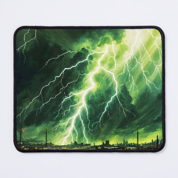 Item preview, Green Lightning Bolt in Thunderstorm, Ai Generated Art  designed and sold by ACC .