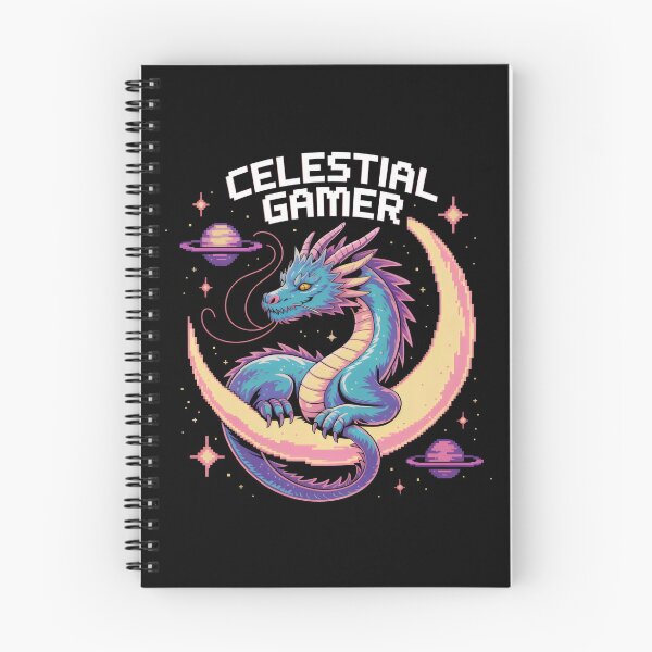 Item preview, Celestial Gamer Pixel Dragon Design with Crescent Moon and Retro Fantasy Vibes designed and sold by SplashTastic.