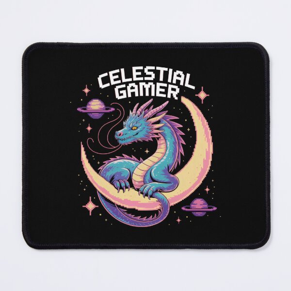 Item preview, Celestial Gamer Pixel Dragon Design with Crescent Moon and Retro Fantasy Vibes designed and sold by SplashTastic.