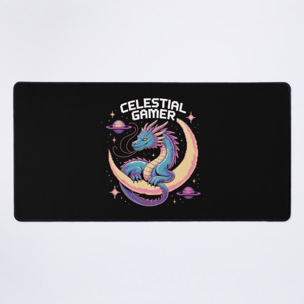 Item preview, Celestial Gamer Pixel Dragon Design with Crescent Moon and Retro Fantasy Vibes designed and sold by SplashTastic.