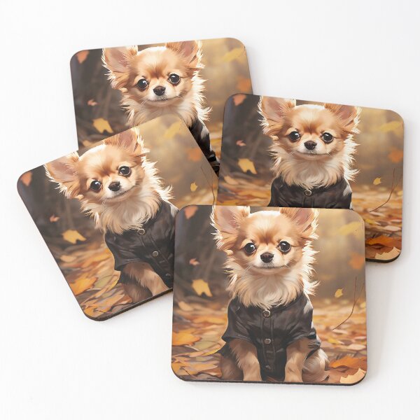 Item preview, Chihuahua puppy in autumn leaves coat designed and sold by Mianku | Für das Leben.