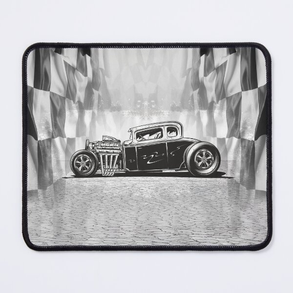 Item preview, Classic Rat Rod Hot Rod – Black & White Vintage Drag Racer Art designed and sold by artistwill.