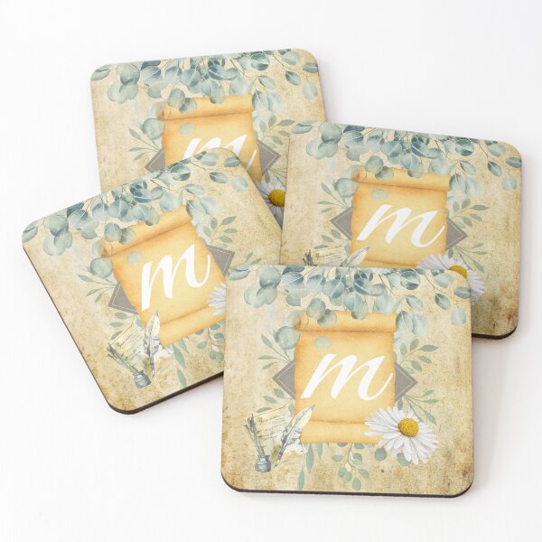 Item preview, Letter M – Vintage Botanical Alphabet – Floral Initial Wall Art – Cottagecore Decor designed and sold by Unefleuralafois.