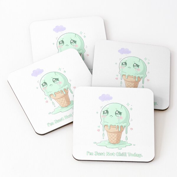 Item preview, Melting Ice Cream – “I’m Just Not Chill Today” Cute Funny Kawaii Dessert designed and sold by Snackwear Apparel.