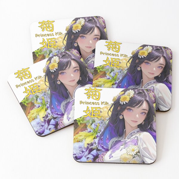 Item preview, Princess Kiku - Purple and Gold Floral Girl Art designed and sold by weeeevAI Design shop.