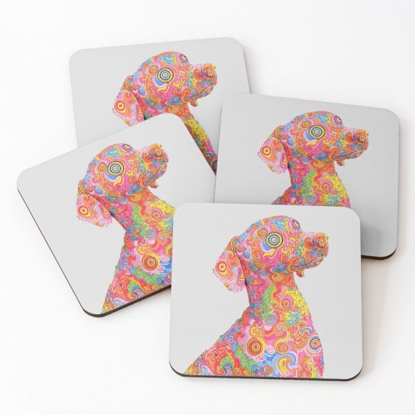 Item preview, Psychedelic Dog - Colorful Abstract Swirl Art Portrait designed and sold by Cairo-Ink.