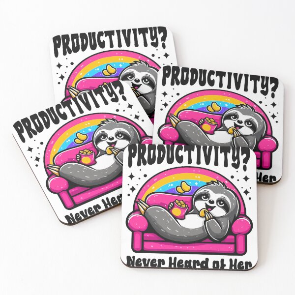 Item preview, Productivity Never Heard of Her Funny Sloth Couch Lazy T-Shirt designed and sold by Design-Pro-21.