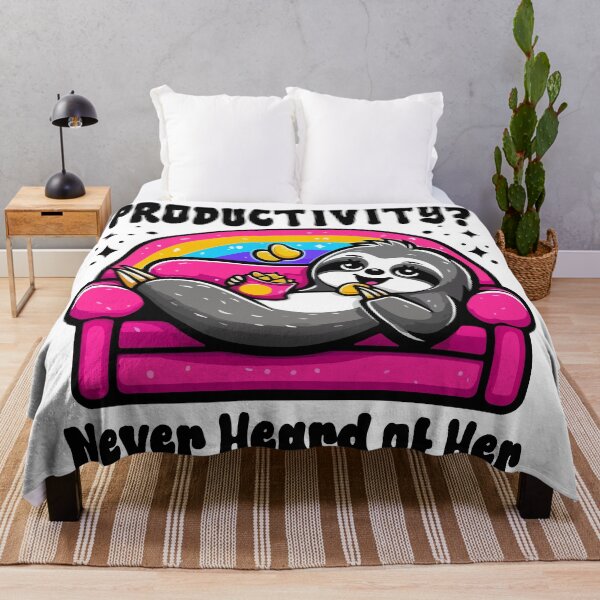 Item preview, Productivity Never Heard of Her Funny Sloth Couch Lazy T-Shirt designed and sold by Design-Pro-21.