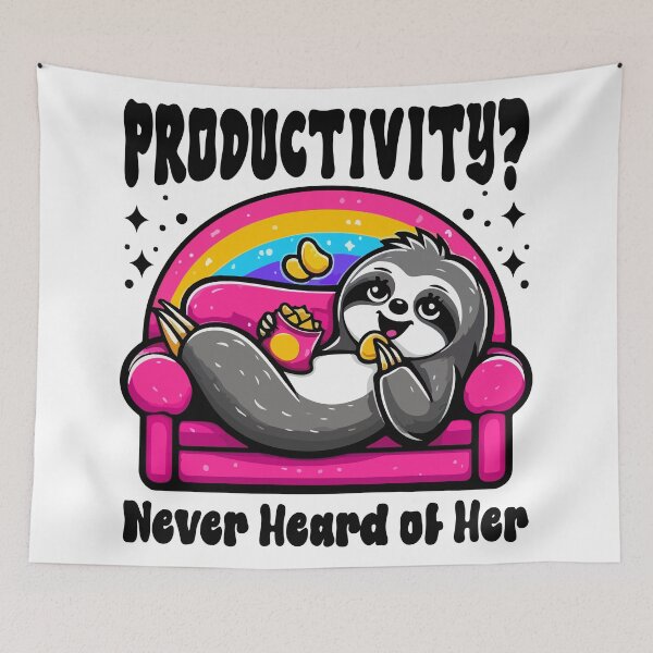 Item preview, Productivity Never Heard of Her Funny Sloth Couch Lazy T-Shirt designed and sold by Design-Pro-21.