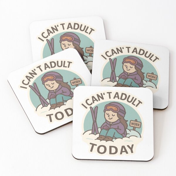 Item preview, I Can’t Adult Today Purple Girl Skier  designed and sold by DivinelyAligned8.