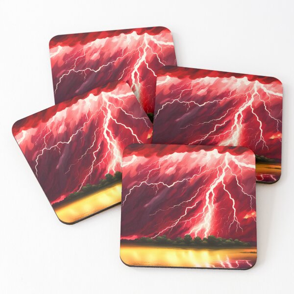 Item preview, Red Lightning Bolt in Thunderstorm, Ai Generated Art  designed and sold by ACC .