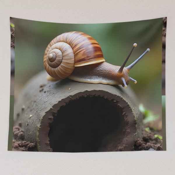 Item preview, Snail on a hollow tree trunk in the garden designed and sold by Mianku | Für das Leben.
