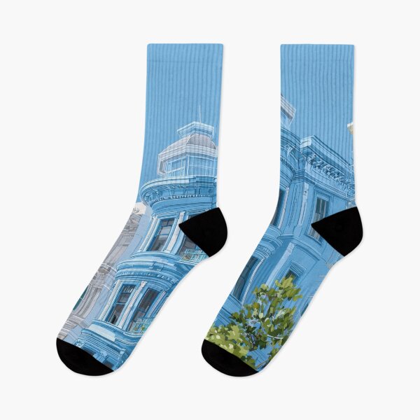 Item preview, Colorful buildings on city street designed and sold by anytka.