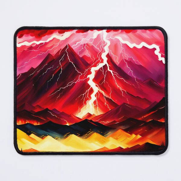 Item preview, Red Lightning Bolt in Thunderstorm, Ai Generated Art designed and sold by ACC .