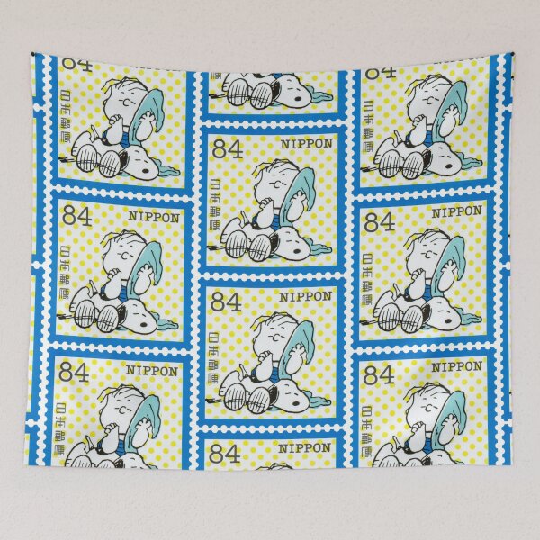 Item preview, Snoopy and Linus from the beloved Peanuts comic strip. It is a Japanese postage stamp with a face value of 84 Japanese yen designed and sold by Schulz Lightprint Studio.