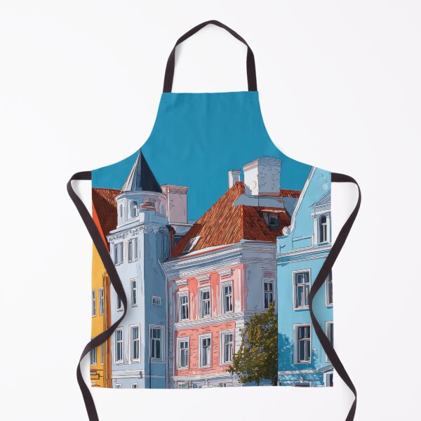 Item preview, Colorful buildings in a city street designed and sold by anytka.